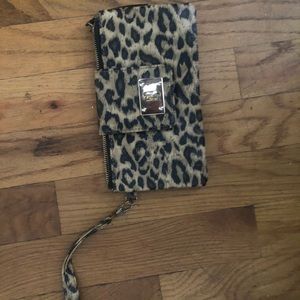 Leopard print wristlet